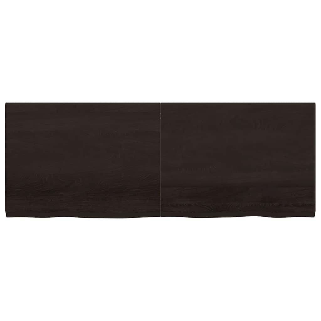 Wall shelf, dark brown, 160x60x(2-4) cm, solid oak