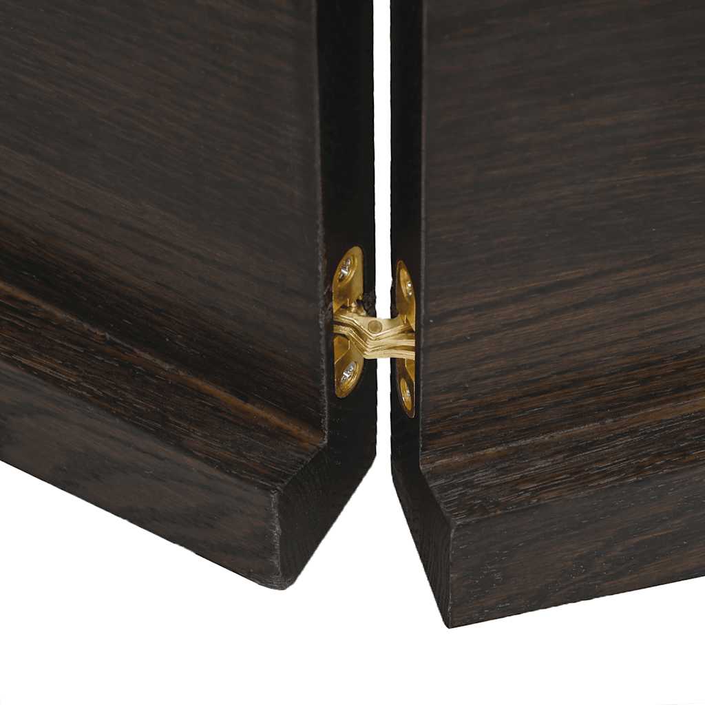 Wall shelf, dark brown, 160x60x(2-4) cm, solid oak