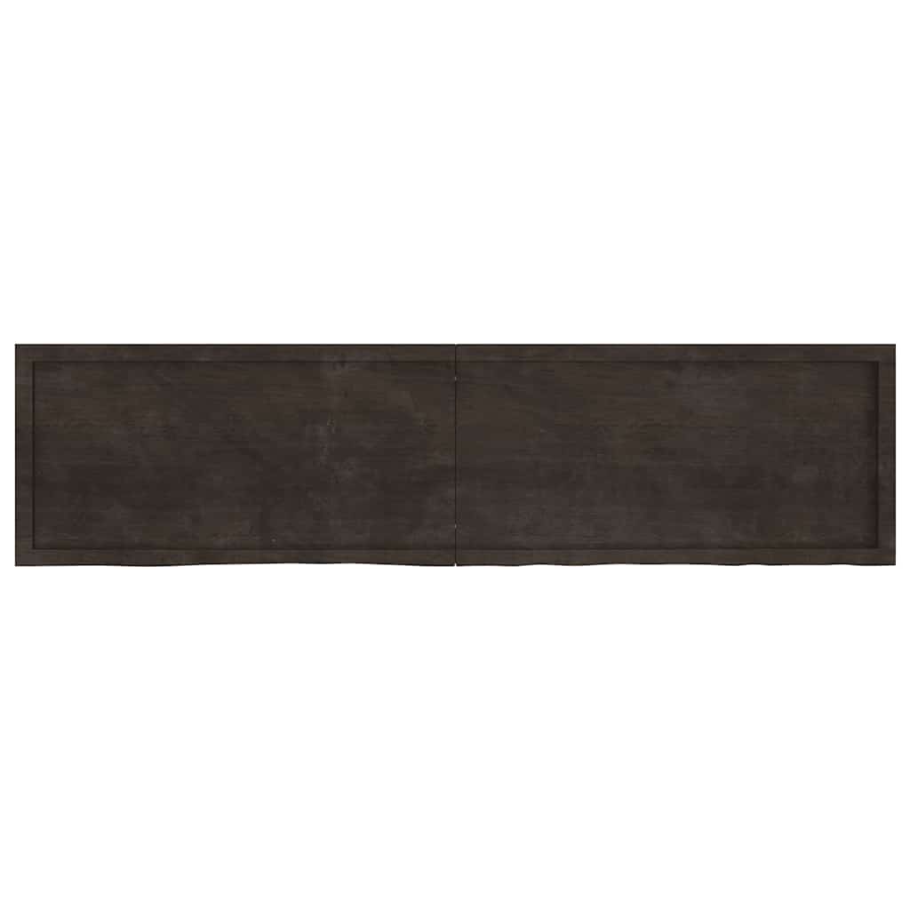 Sieninė lentyna, tamsiai ruda, 200x50x(2-6) cm, ąžuolo masyvas