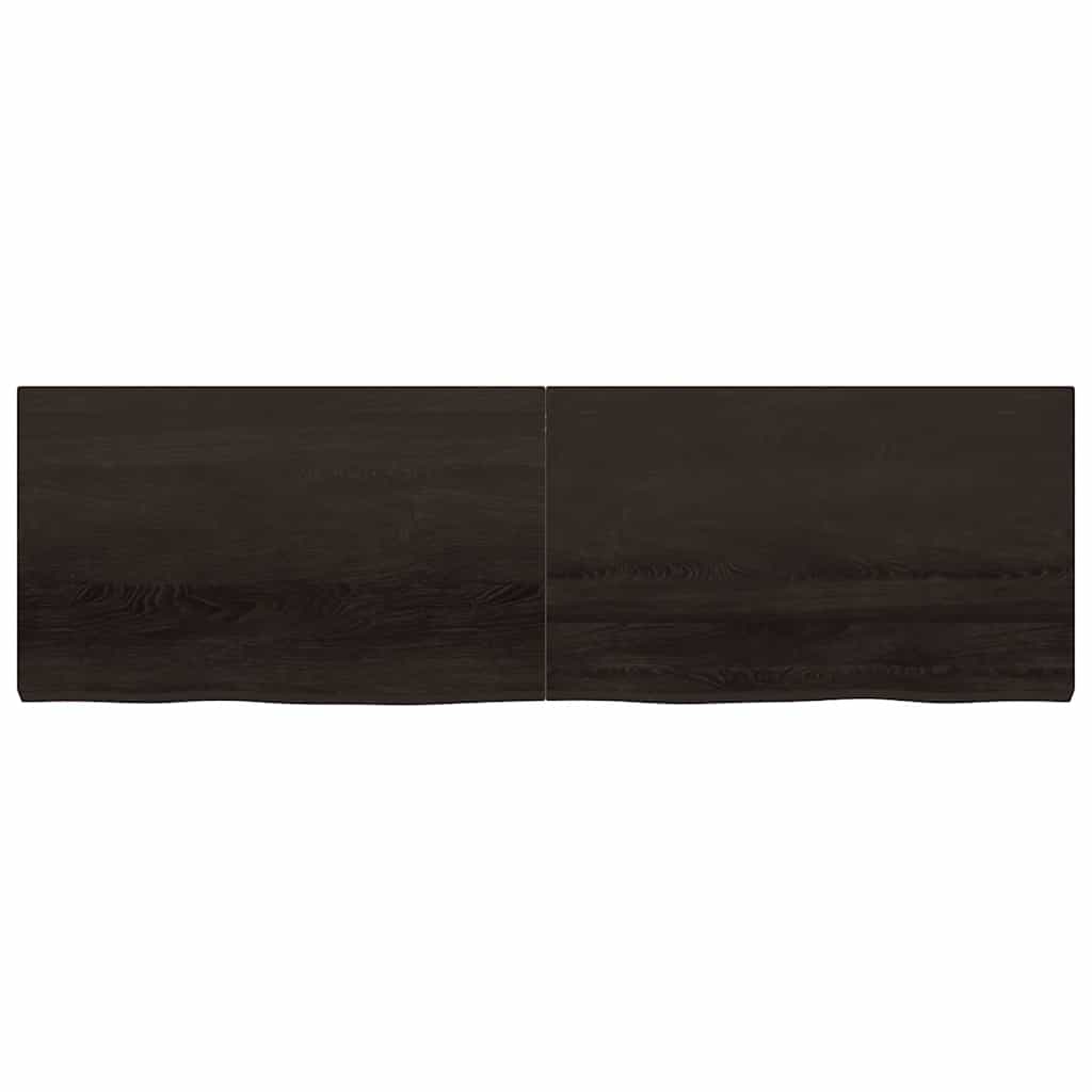 Sienas plaukts, tumši brūns, 200x60x(2-6) cm, ozola masīvkoks