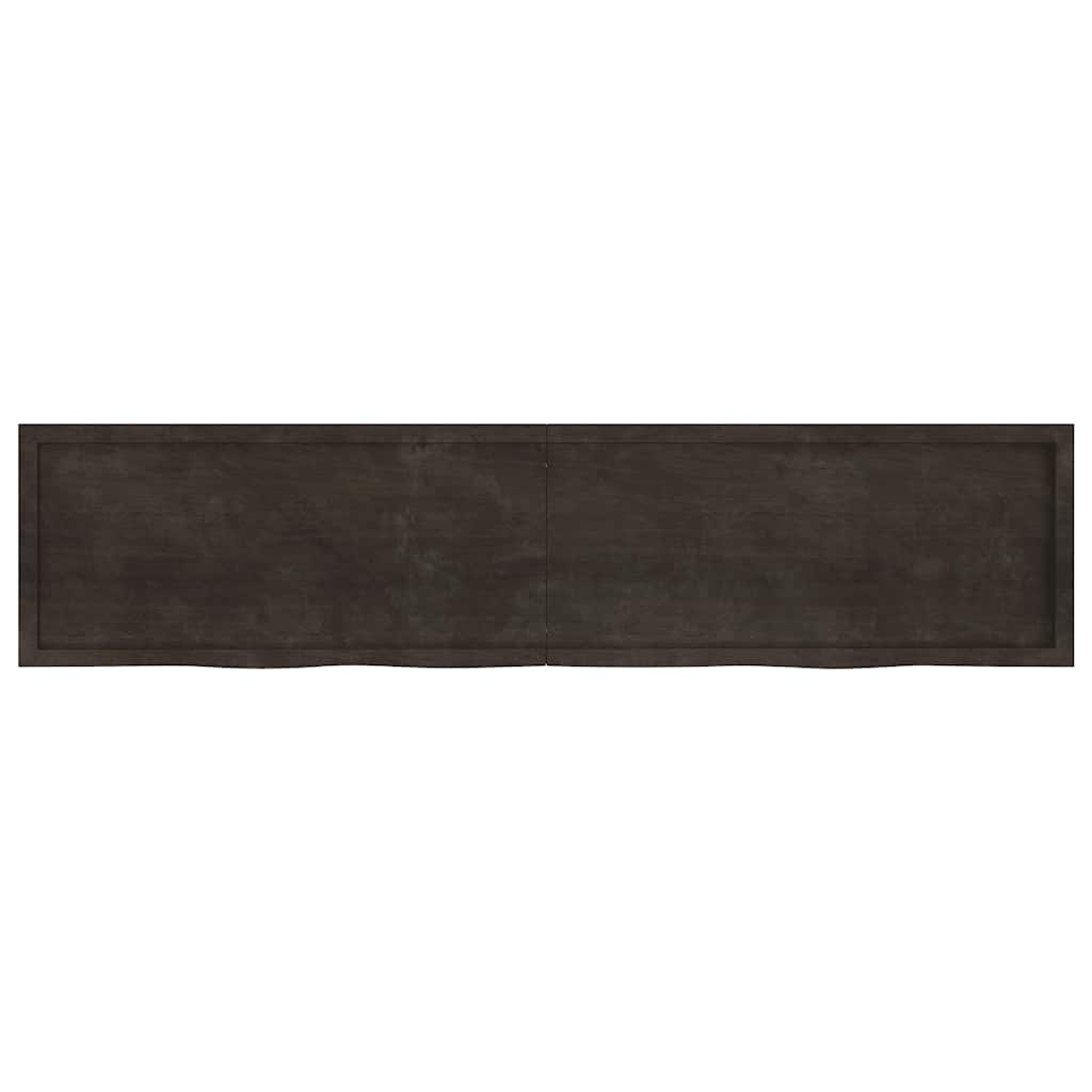 Sieninė lentyna, tamsiai ruda, 220x50x(2-4) cm, ąžuolo masyvas