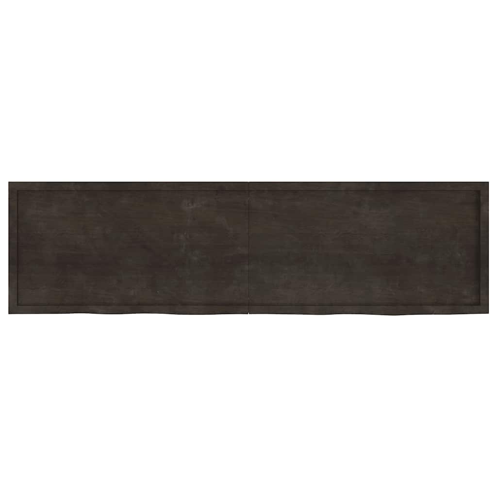 Sieninė lentyna, tamsiai ruda, 220x60x(2-4) cm, ąžuolo masyvas