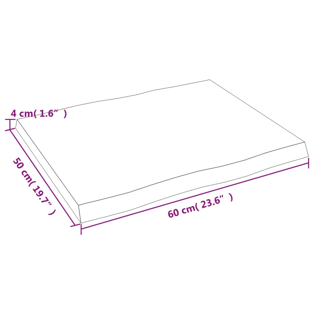 Stalviršis, šviesiai rudas, 60x50x(2-4) cm, medienos masyvas