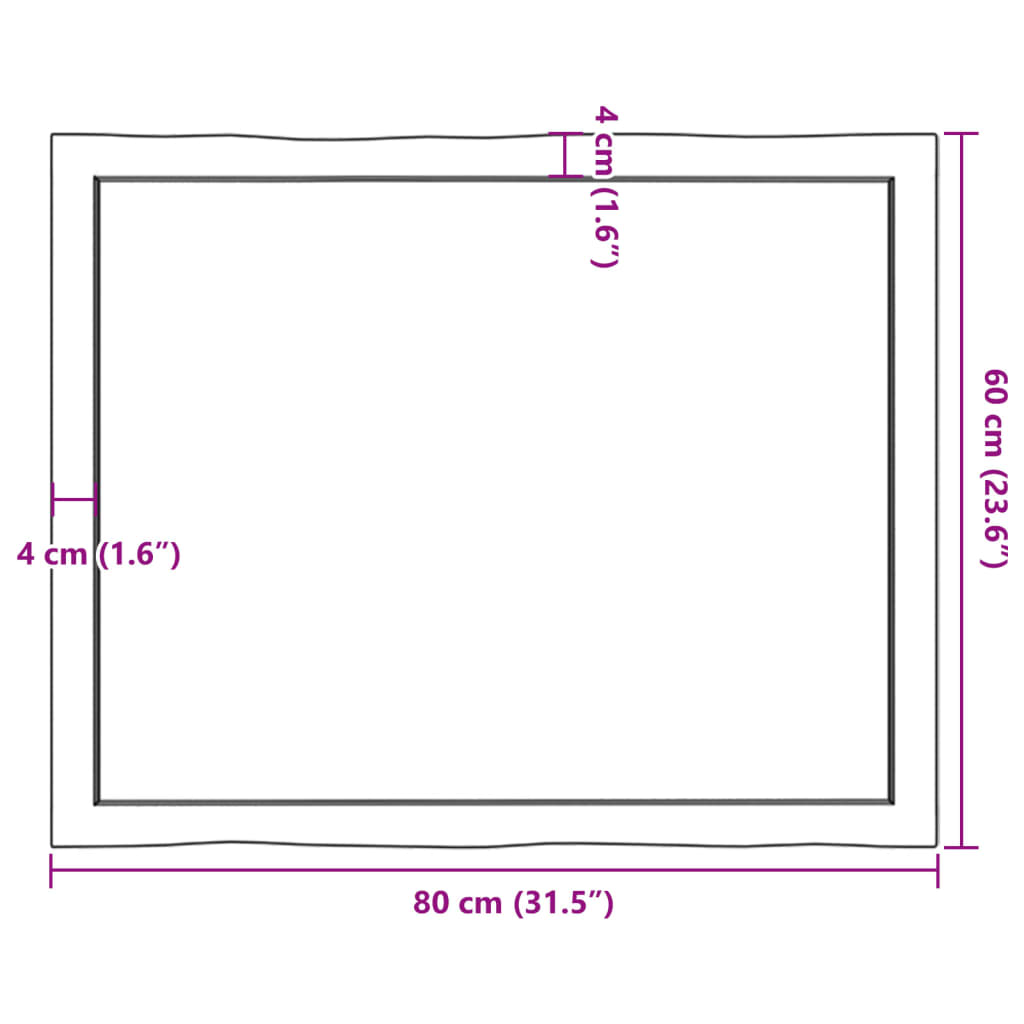 Stalviršis, šviesiai rudas, 80x60x(2-4) cm, medienos masyvas