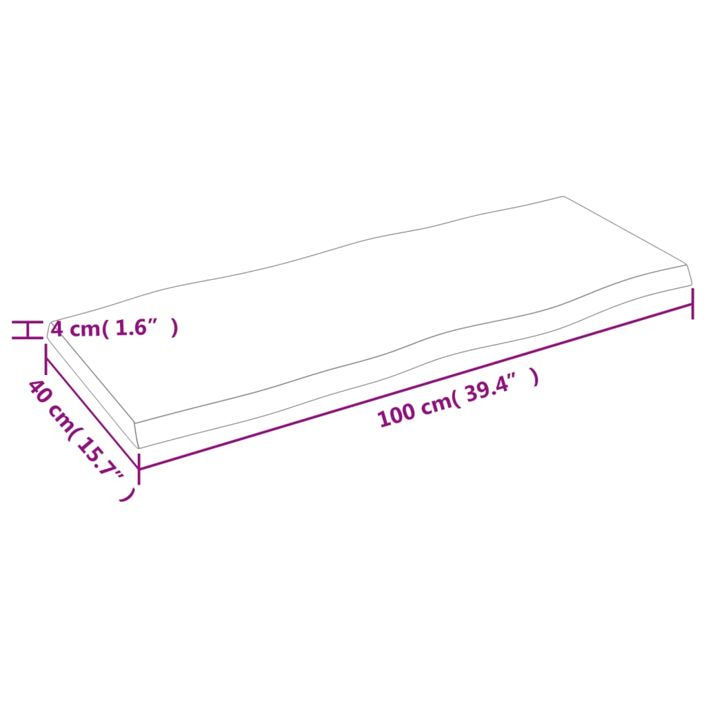Stalviršis, šviesiai rudas, 100x40x(2-4) cm, medienos masyvas
