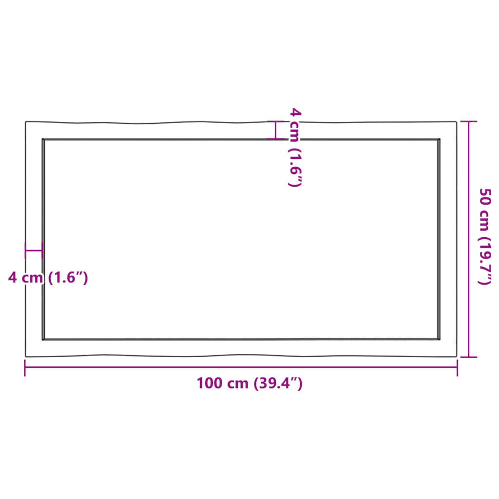 Stalviršis, šviesiai rudas, 100x50x(2-6) cm, medienos masyvas