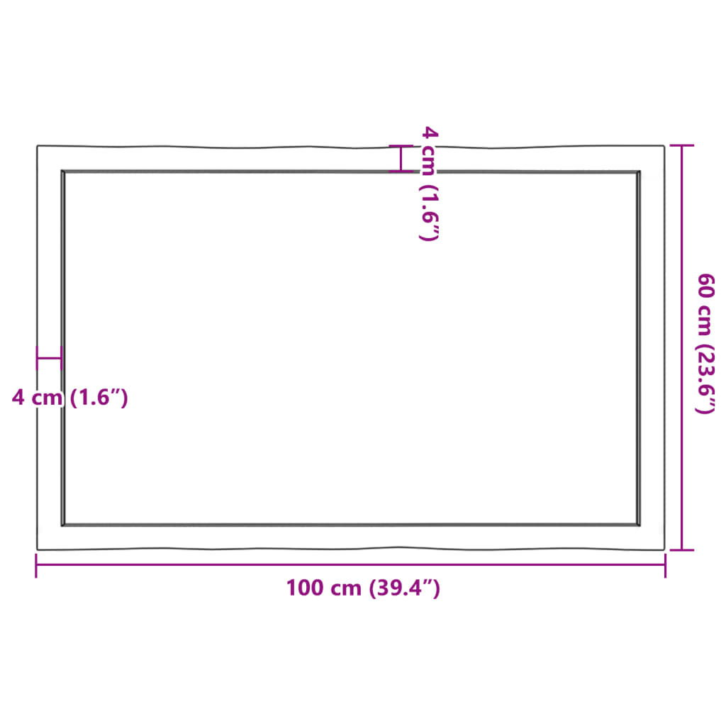 Stalviršis, šviesiai rudas, 100x60x(2-4) cm, medienos masyvas