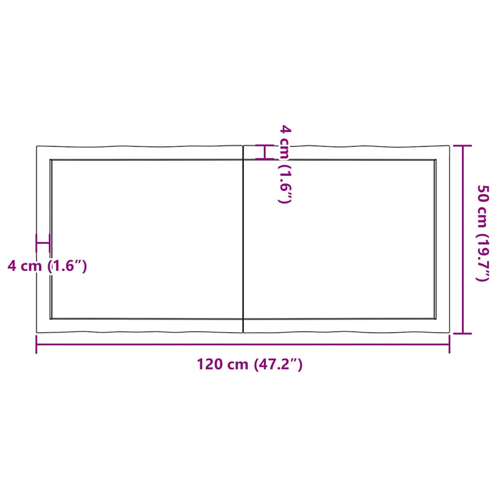 Stalviršis, šviesiai rudas, 120x50x(2-6) cm, medienos masyvas