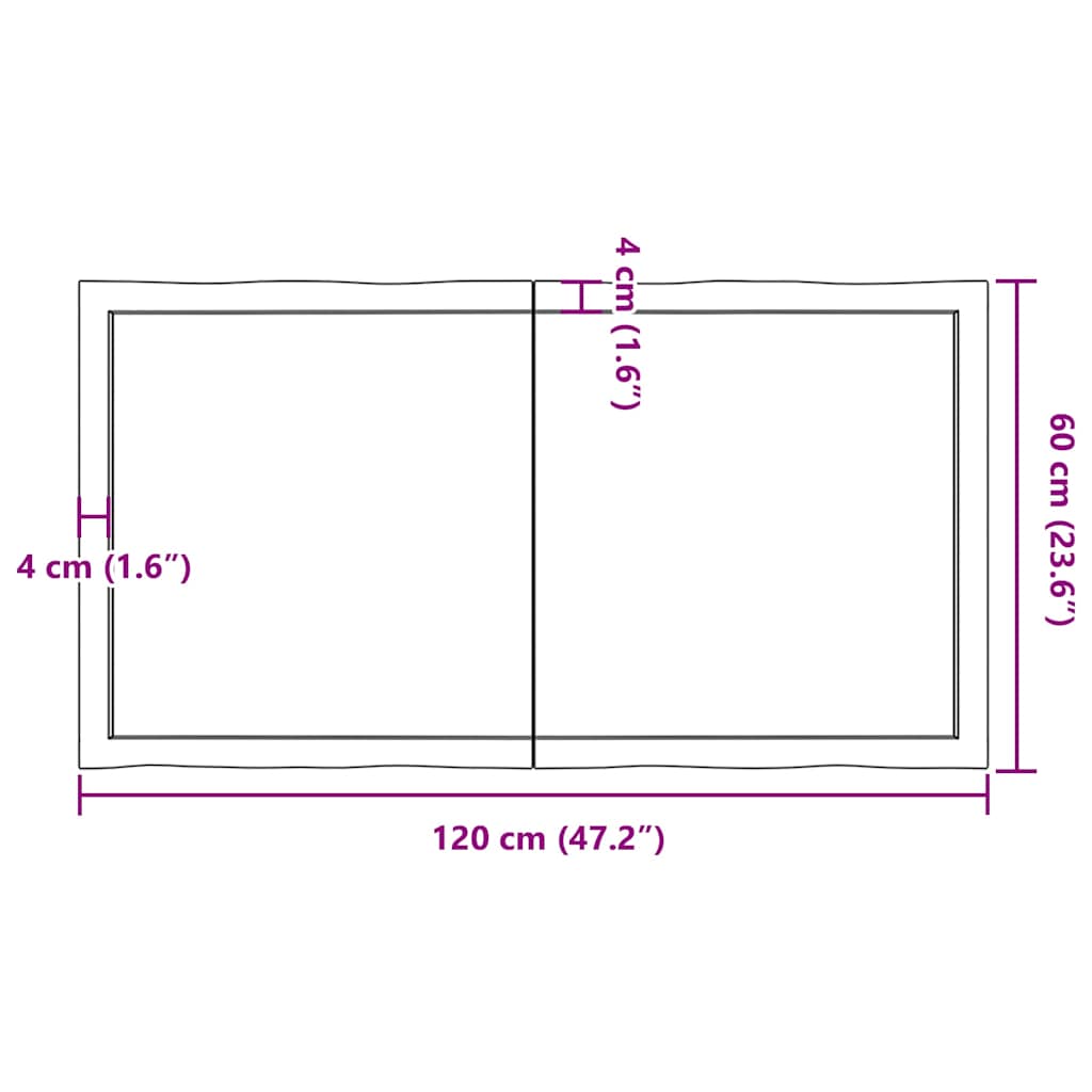 Stalviršis, šviesiai rudas, 120x60x(2-6) cm, medienos masyvas