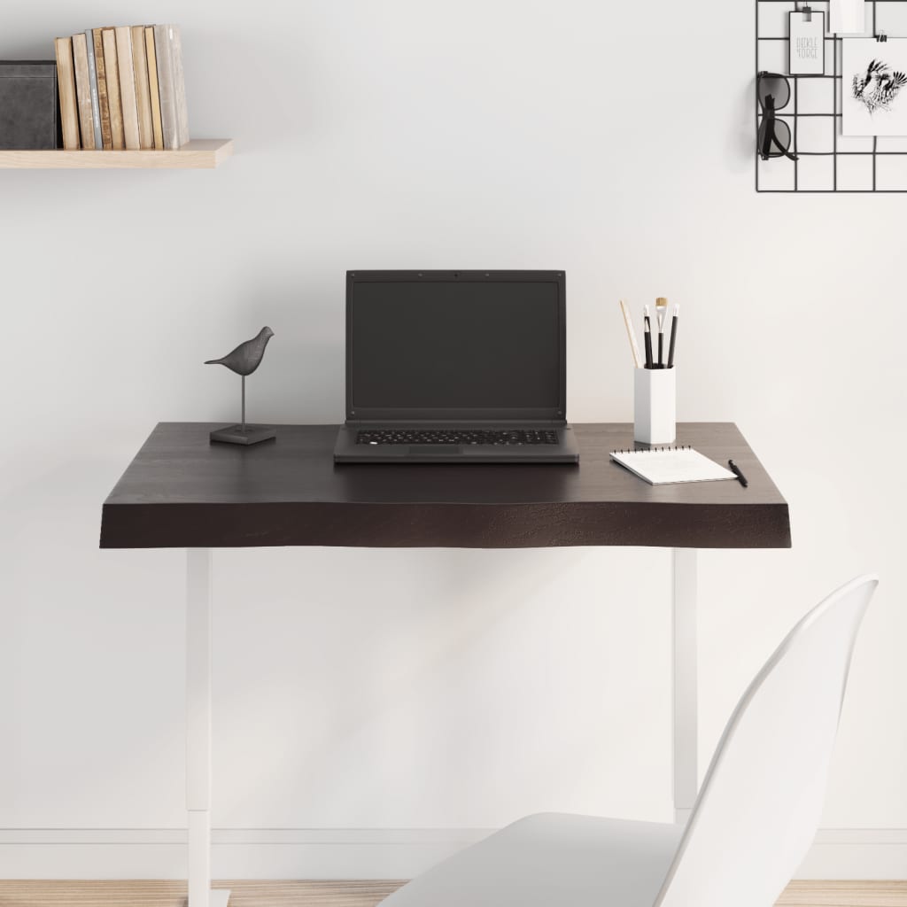 Stalviršis, tamsiai ruda, 80x40x(2-6) cm, medienos masyvas