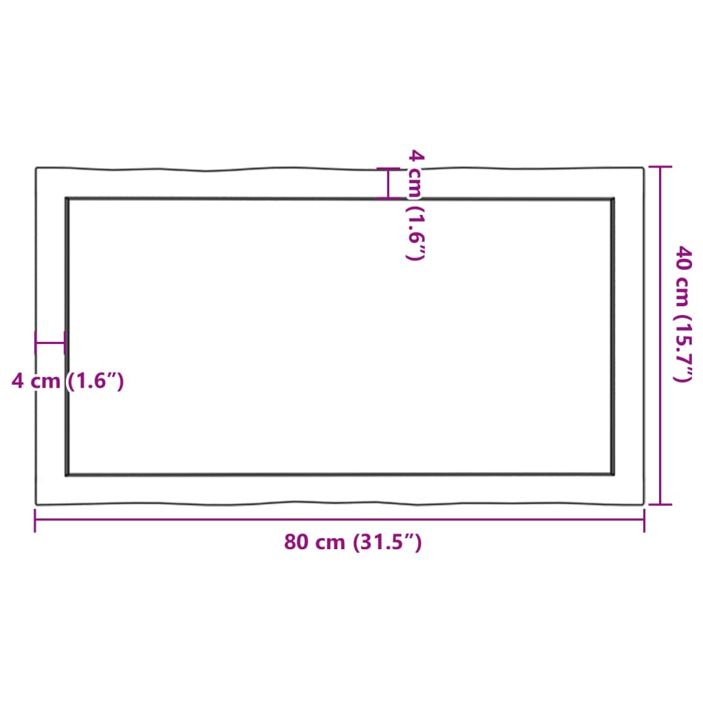 Stalviršis, tamsiai ruda, 80x40x(2-6) cm, medienos masyvas