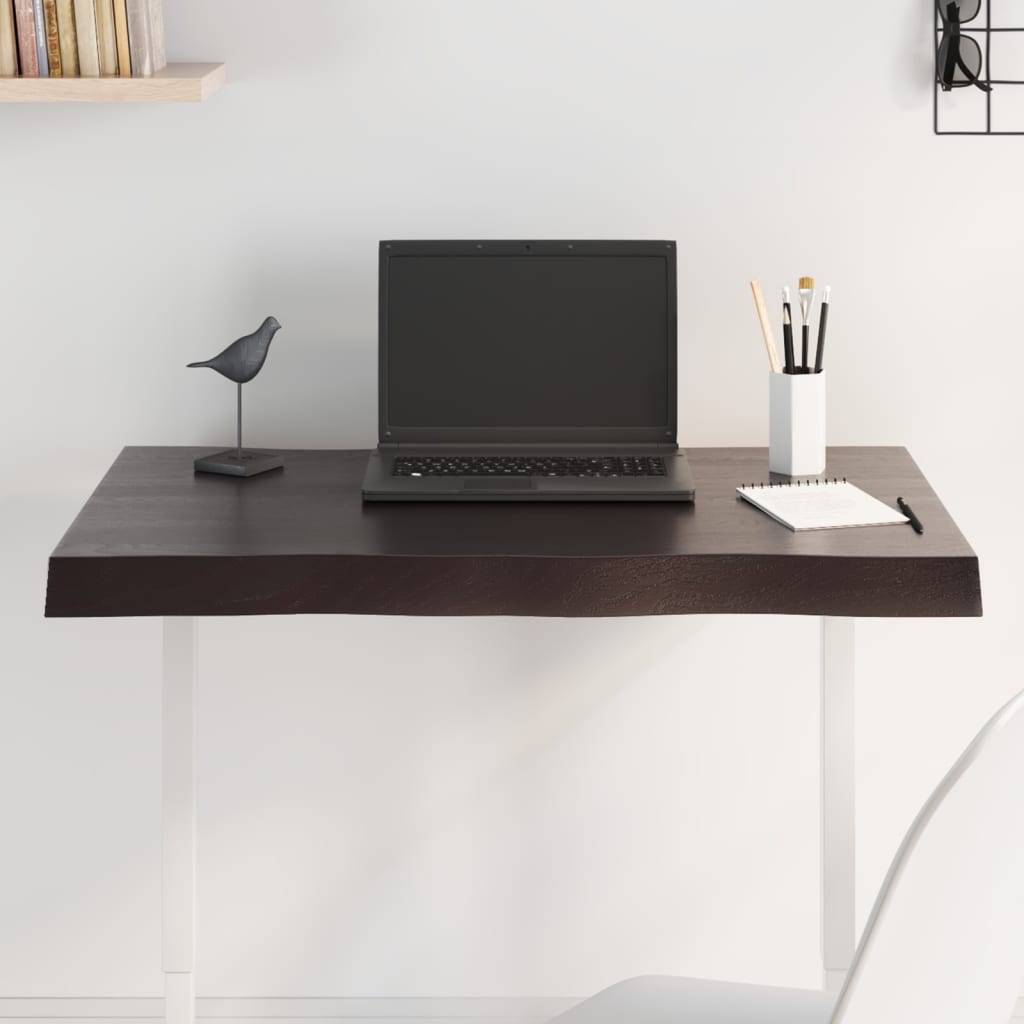 Stalviršis, tamsiai ruda, 80x40x(2-6) cm, medienos masyvas