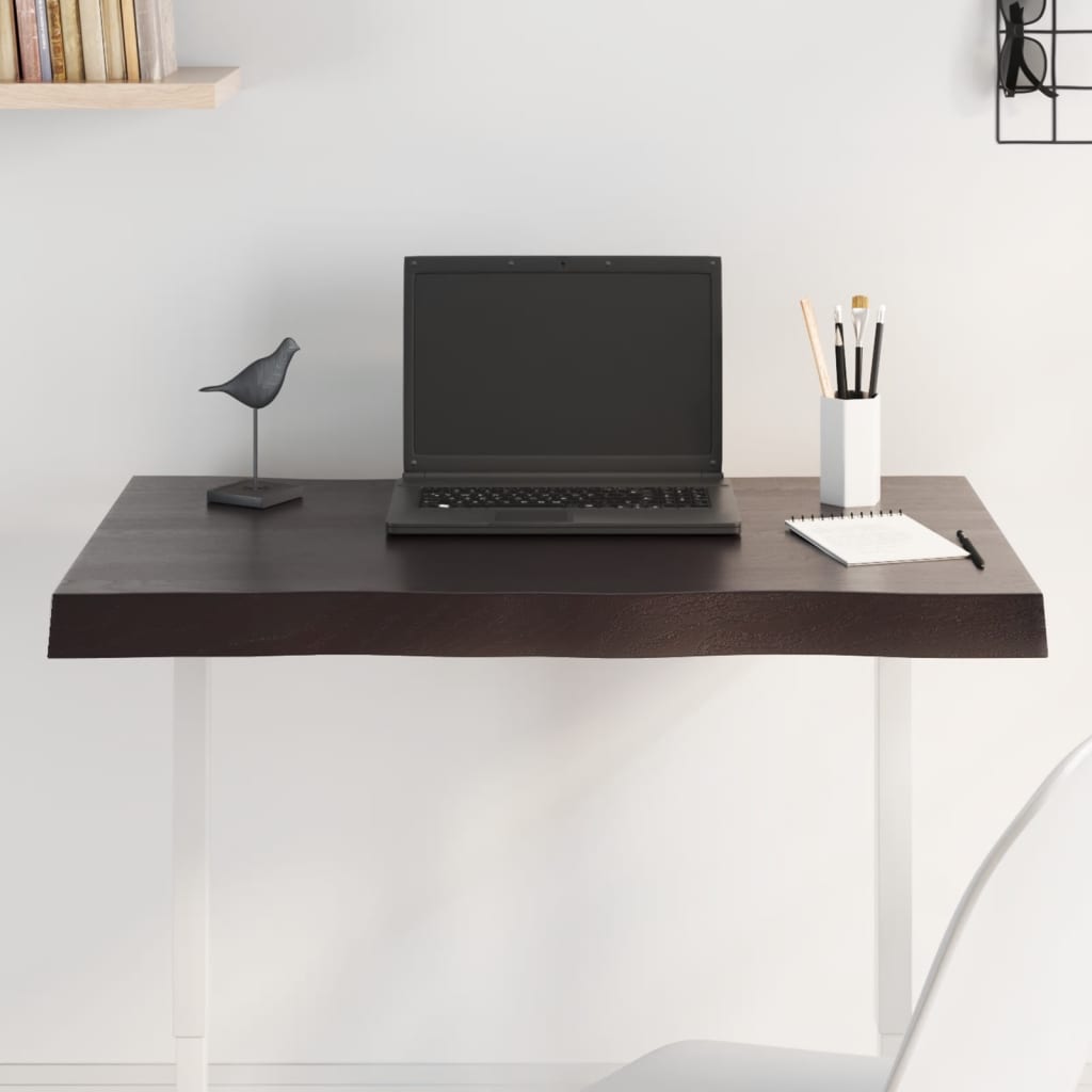 Stalviršis, tamsiai ruda, 80x50x(2-6) cm, medienos masyvas