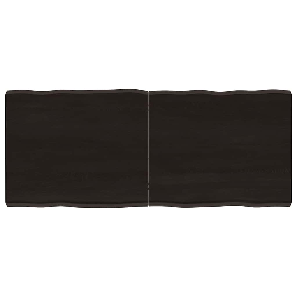 Tabletop, dark brown, 120x50x(2-6) cm, solid wood