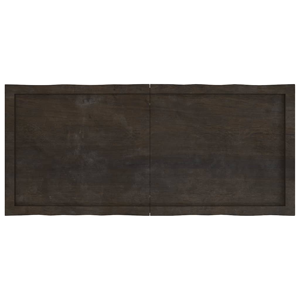 Tabletop, dark brown, 120x50x(2-6) cm, solid wood