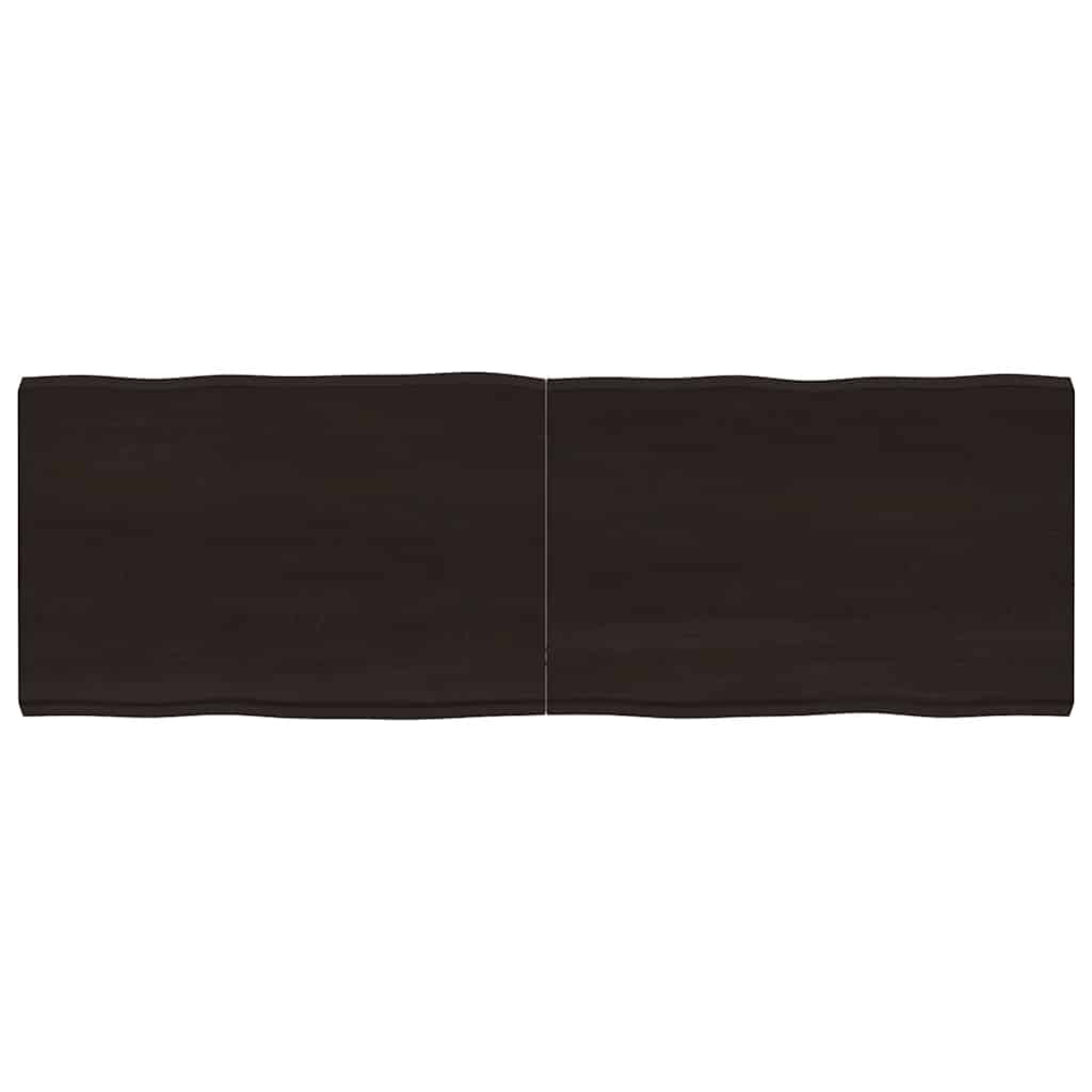 Countertop, dark brown, 180x60x(2-6) cm, solid wood