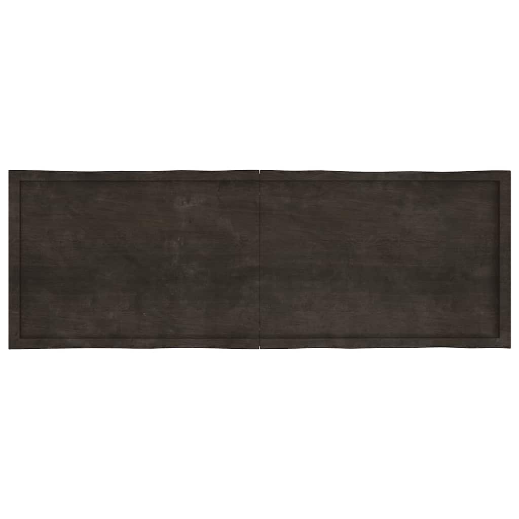 Countertop, dark brown, 180x60x(2-6) cm, solid wood