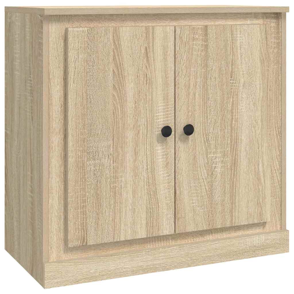 Side cabinets, 3 pcs., smoky oak, engineered wood