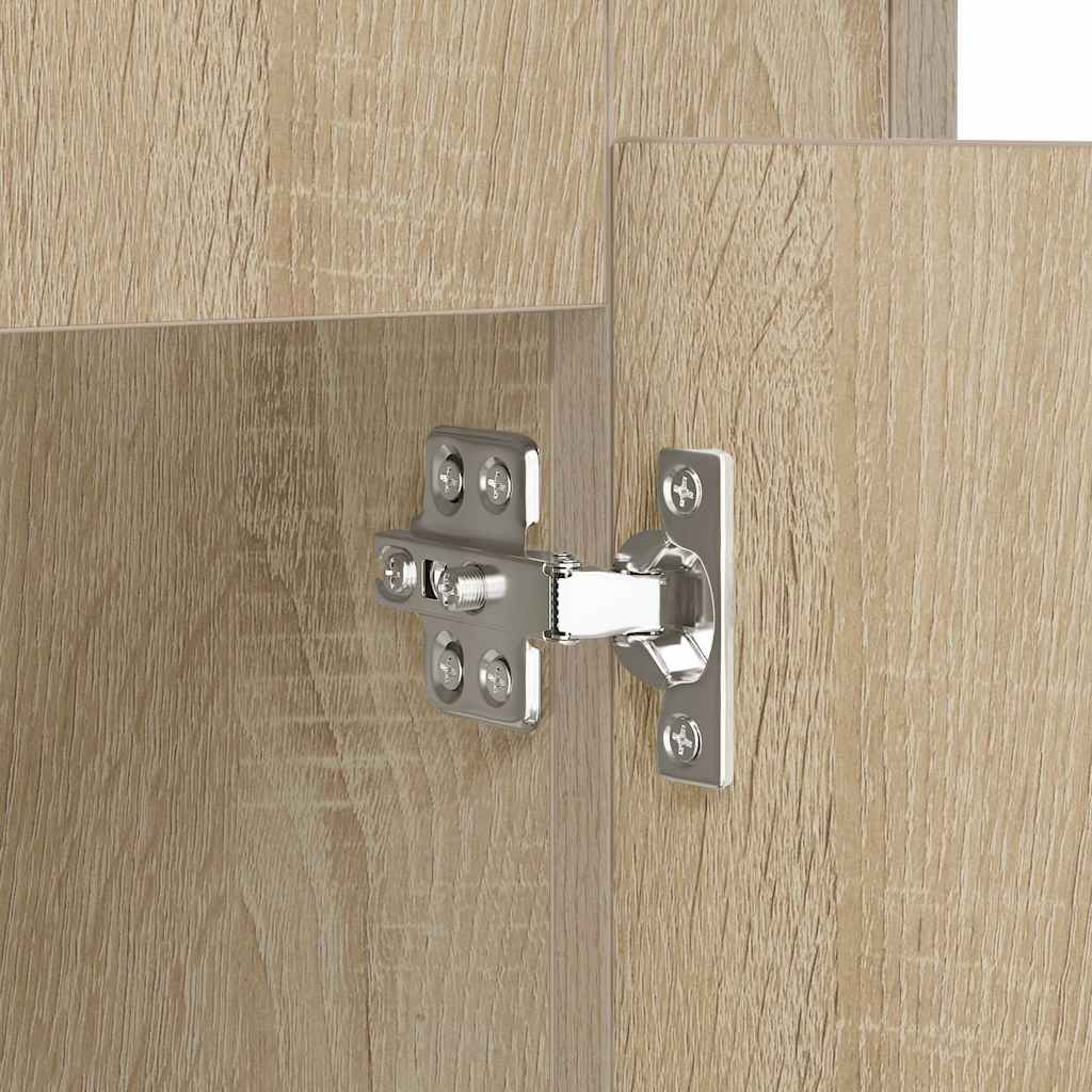 Side cabinets, 3 pcs., smoky oak, engineered wood