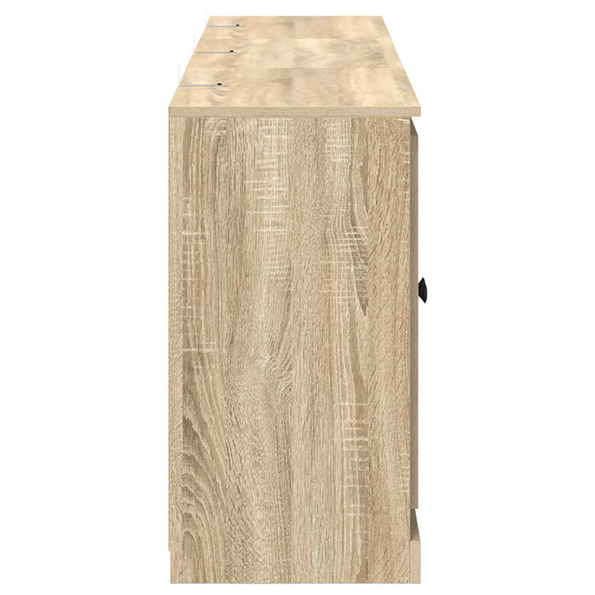 Side cabinets, 3 pcs., smoky oak, engineered wood