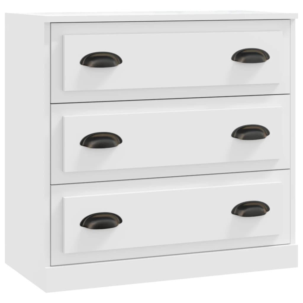 Side cabinets, 2 pcs., white, engineered wood