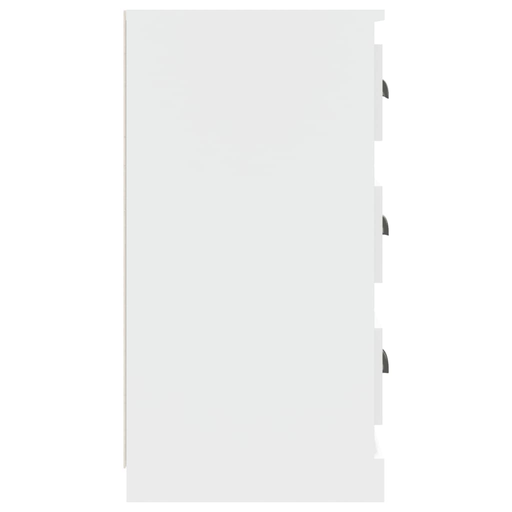 Side cabinets, 2 pcs., white, engineered wood