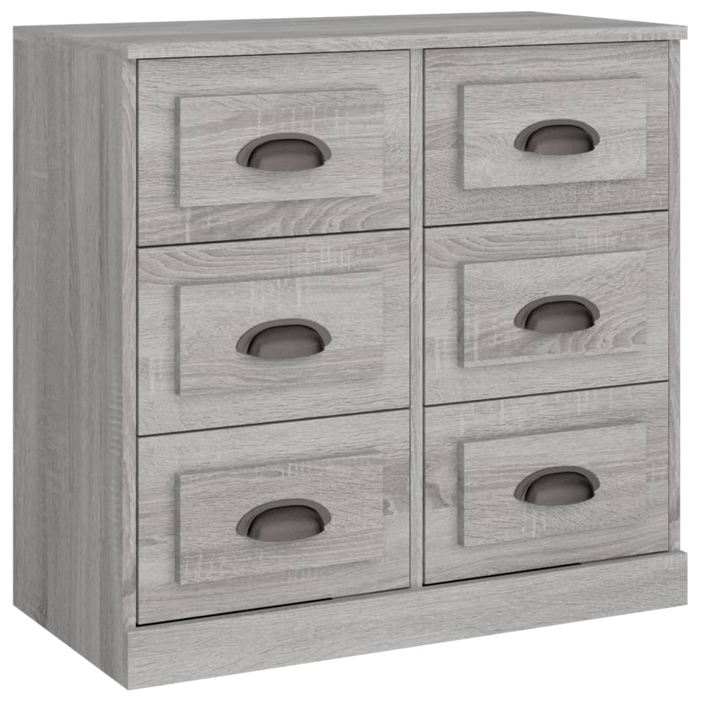 Bedside tables, 2 pcs., grey oak, engineered wood