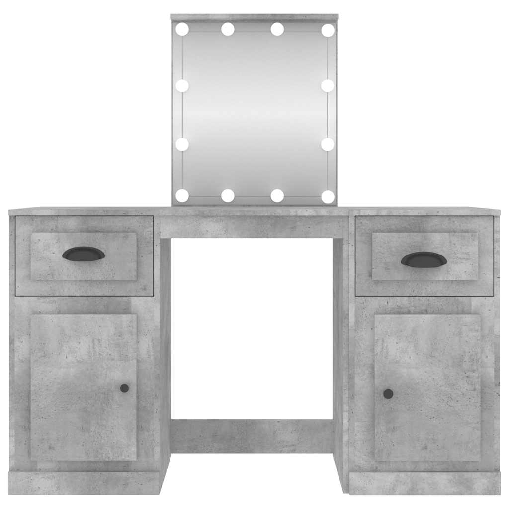 Dressing Table with LED, concrete grey, 130x50x132.5cm