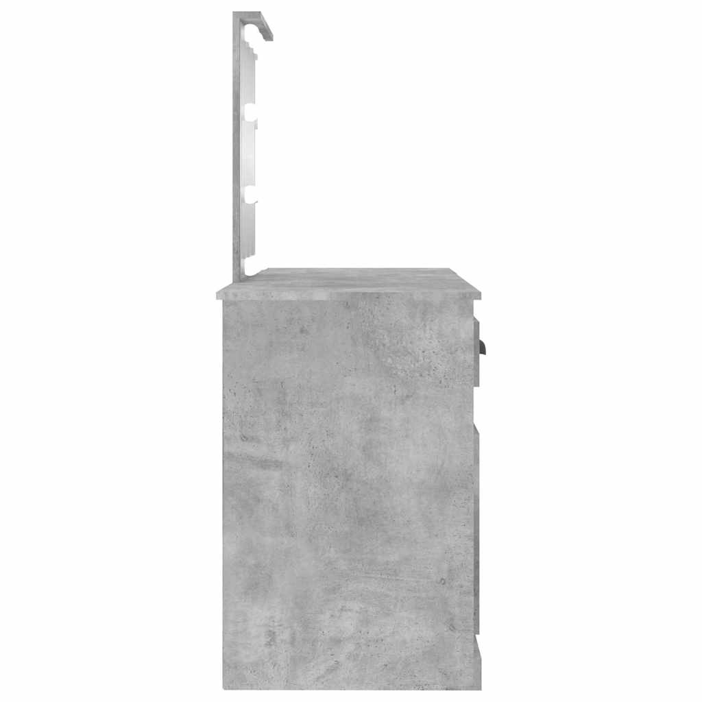 Dressing Table with LED, concrete grey, 130x50x132.5cm
