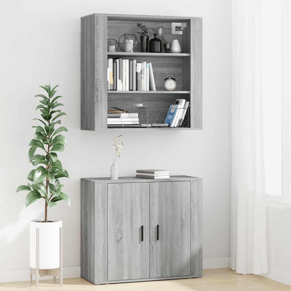 Chest of drawers, grey oak finish, engineered wood