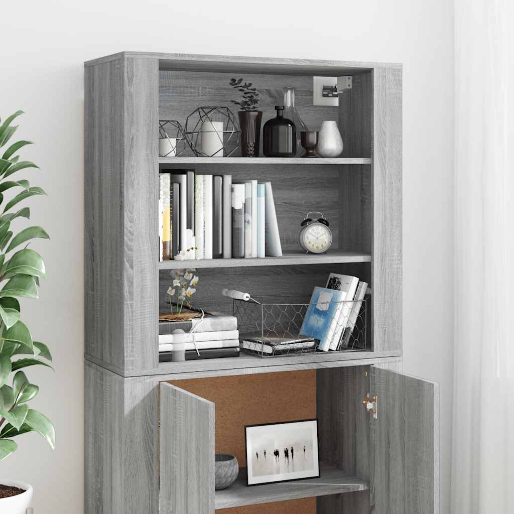 Chest of drawers, grey oak finish, engineered wood