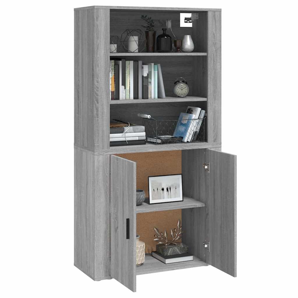 Chest of drawers, grey oak finish, engineered wood