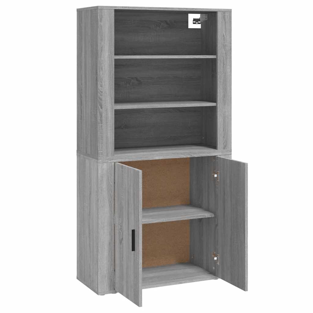 Chest of drawers, grey oak finish, engineered wood