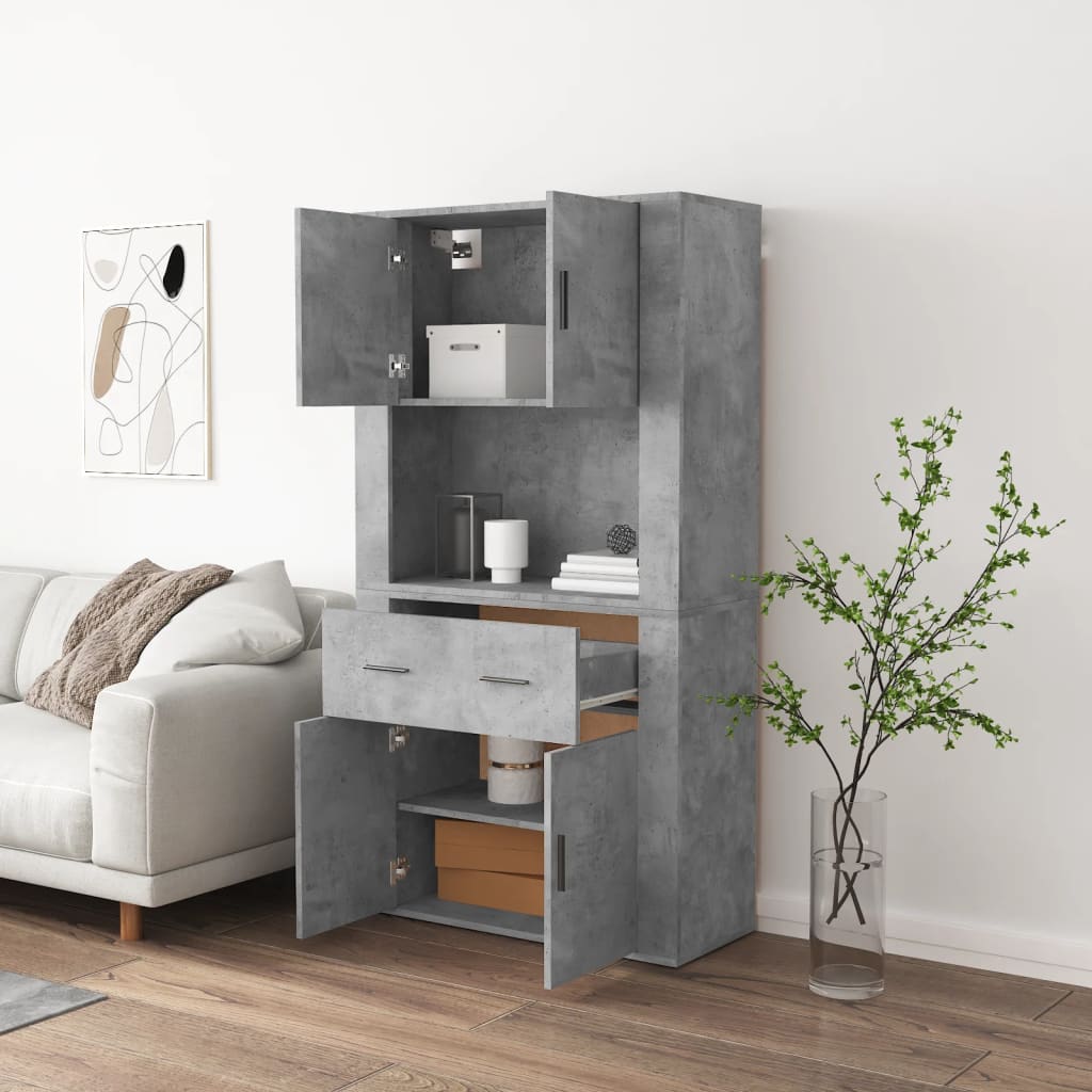 Chest of drawers, concrete grey, engineered wood