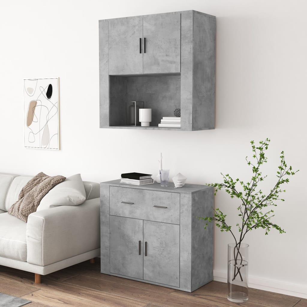 Chest of drawers, concrete grey, engineered wood
