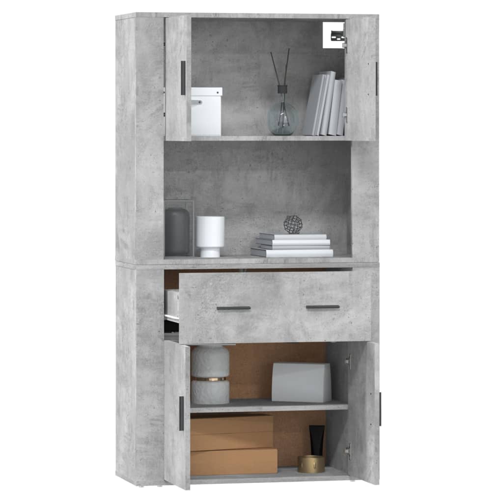 Chest of drawers, concrete grey, engineered wood