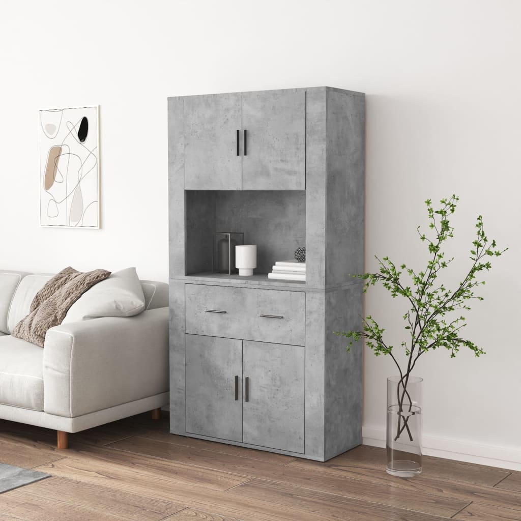 Chest of drawers, concrete grey, engineered wood