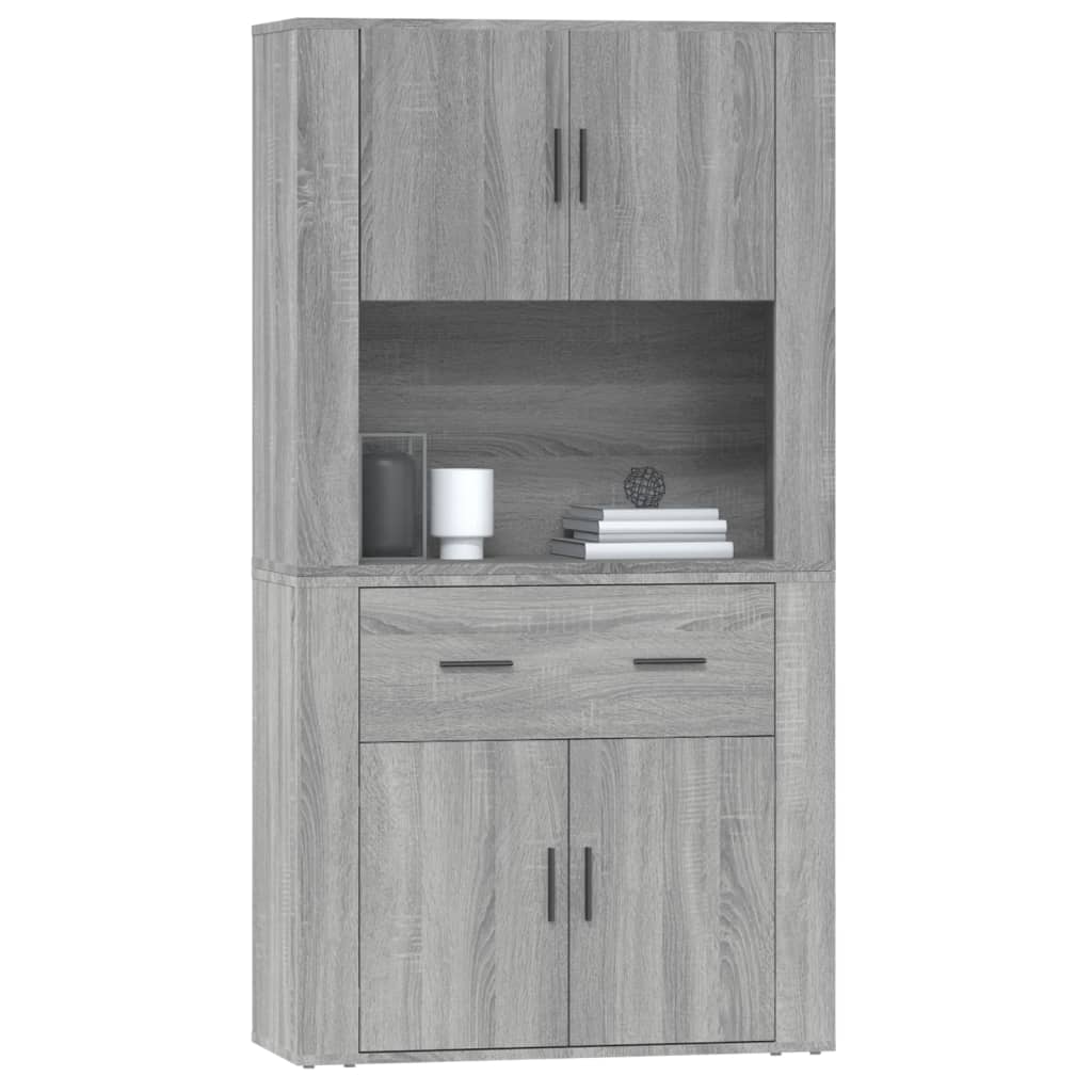 Chest of drawers, grey oak finish, engineered wood