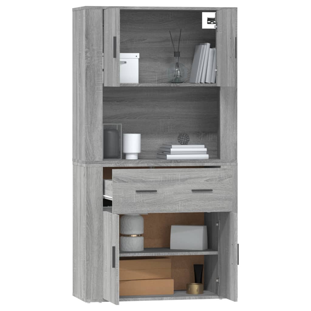Chest of drawers, grey oak finish, engineered wood