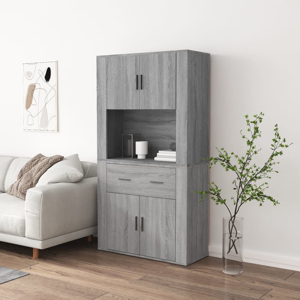 Chest of drawers, grey oak finish, engineered wood