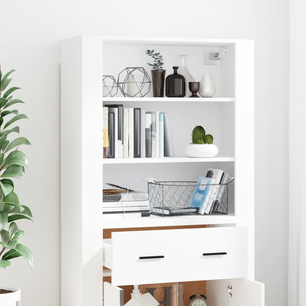 Chest of drawers, white, treated wood