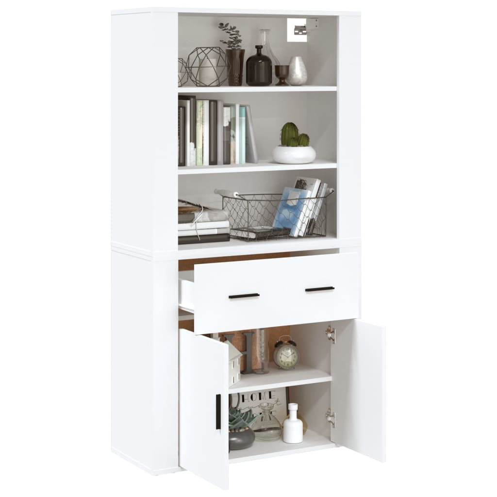 Chest of drawers, white, treated wood