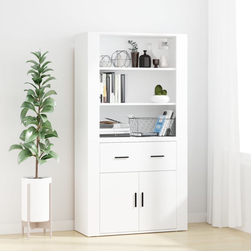 Chest of drawers, white, treated wood