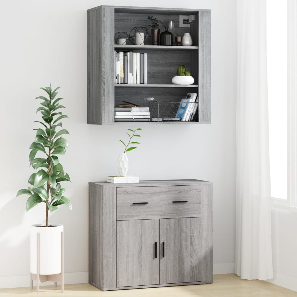 Chest of drawers, grey oak finish, engineered wood