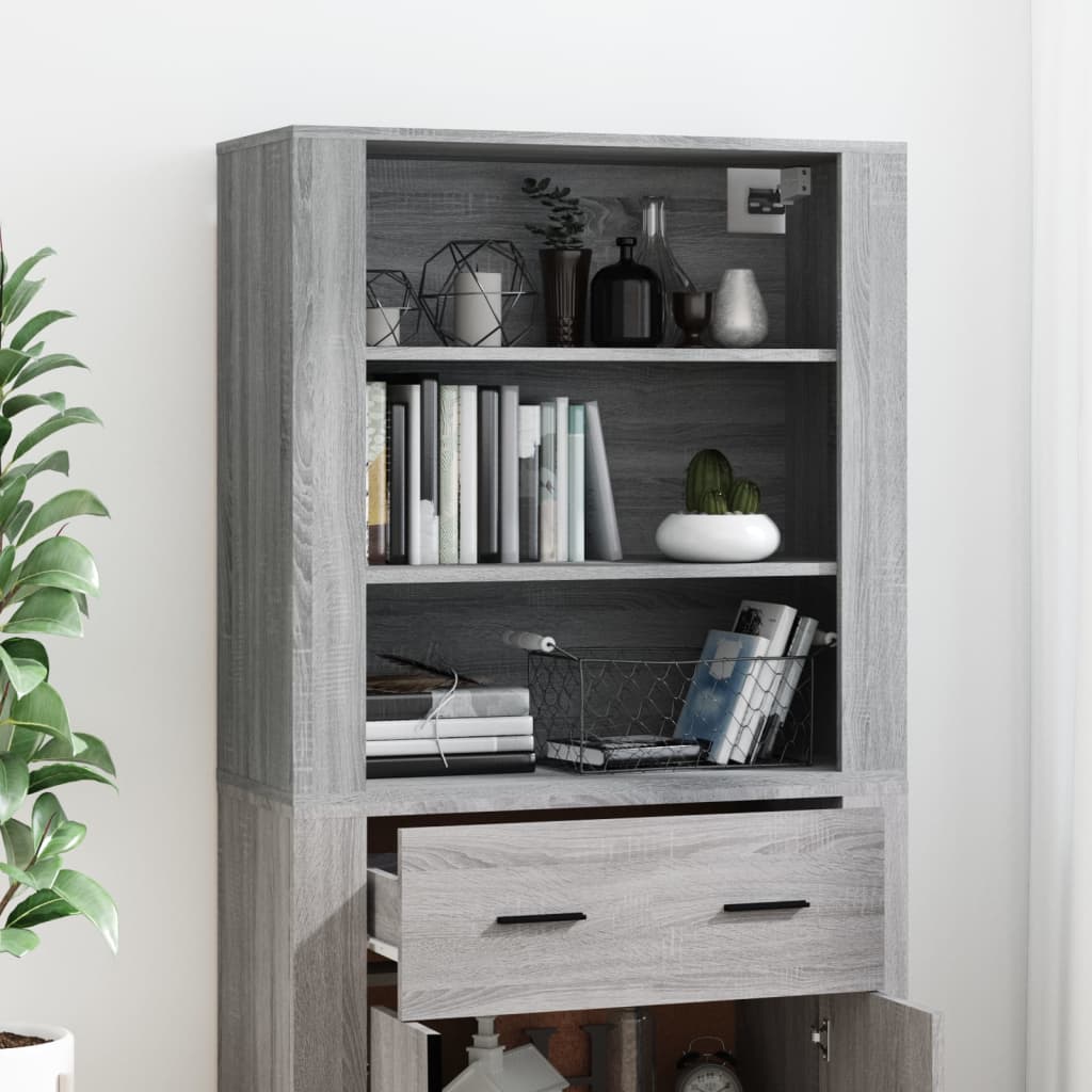 Chest of drawers, grey oak finish, engineered wood