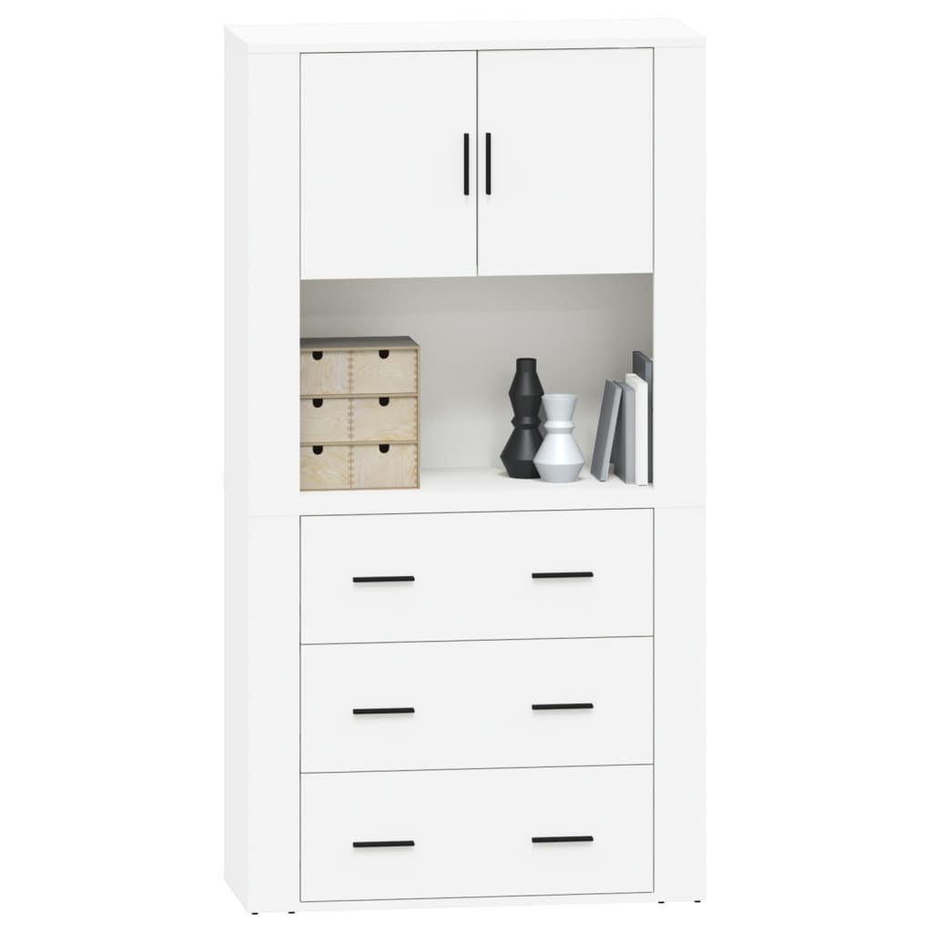 Chest of drawers, white, treated wood