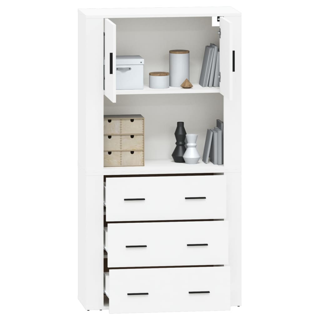 Chest of drawers, white, treated wood