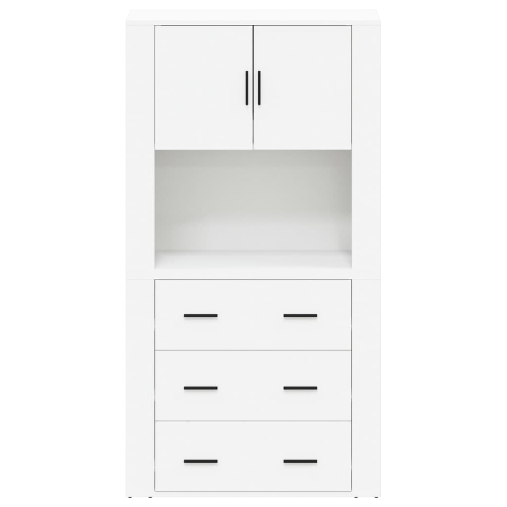 Chest of drawers, white, treated wood