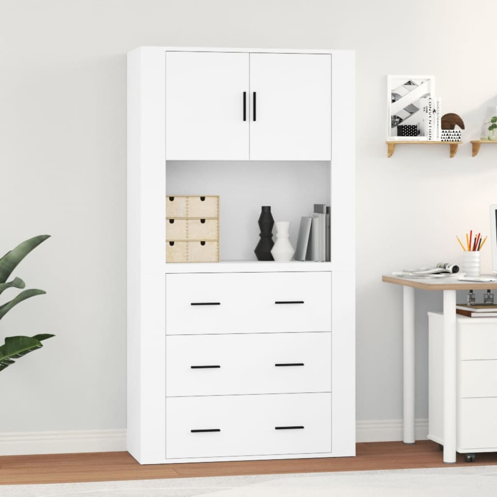Chest of drawers, white, treated wood