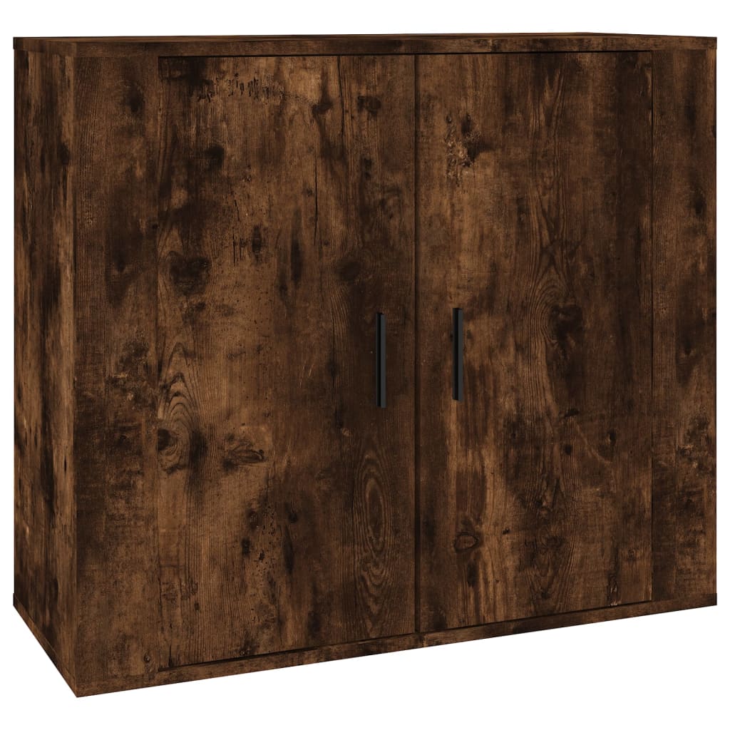Side cabinets, 3 pcs., smoky oak, engineered wood